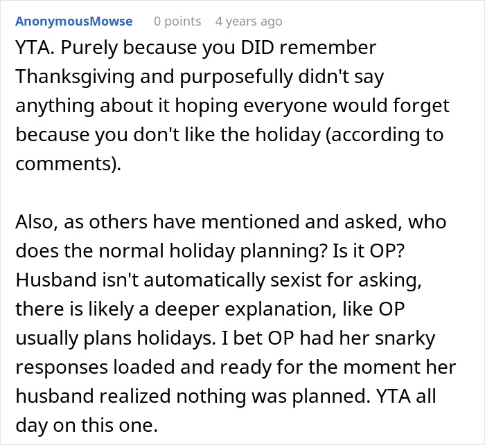 Man Assumes Wife Has Planned Entire Thanksgiving, Is Shocked When Nothing Is Done
