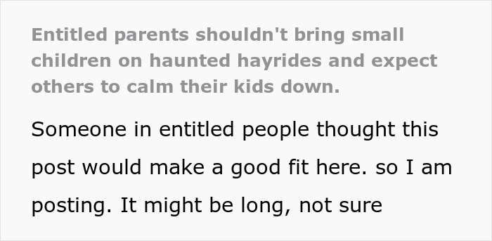 “Three Females Clinging To Me”: Entitled Parents And Neighbor Ruin Halloween Hayride