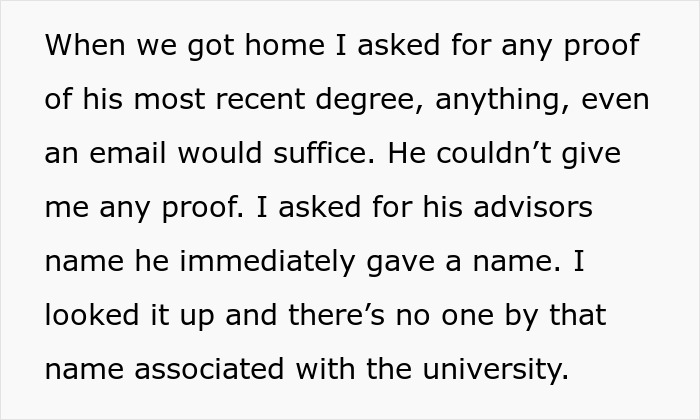 Man Lies About Getting A Master’s Degree Out Of The Blue, Wife Digs Around And Finds The Truth