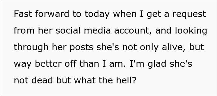 “Late” Half-Sis Lies To Get Dad’s Support With Medical Bills, Shocked Woman Learns Truth Years Later “Late” Half-Sis Lies To Get Dad’s Support With Medical Bills, Shocked Woman Learns Truth Years Later