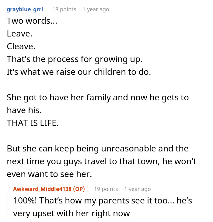 Entitled MIL Can&#8217;t Believe Son &#8216;Chooses&#8217; Wife And Baby Over Her: &#8220;Selfish And Possessive&#8221;