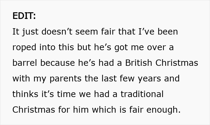 Guy Expects Partner To Cook A Whole Traditional Meal From His Country For Christmas, Balks After She Refuses
