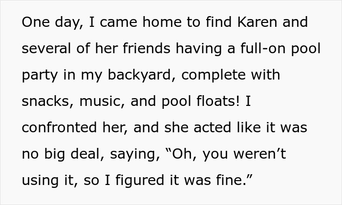 Karen Uses Neighbor’s Pool As Her Own, Brings Him A List Of Rules For Him To Follow