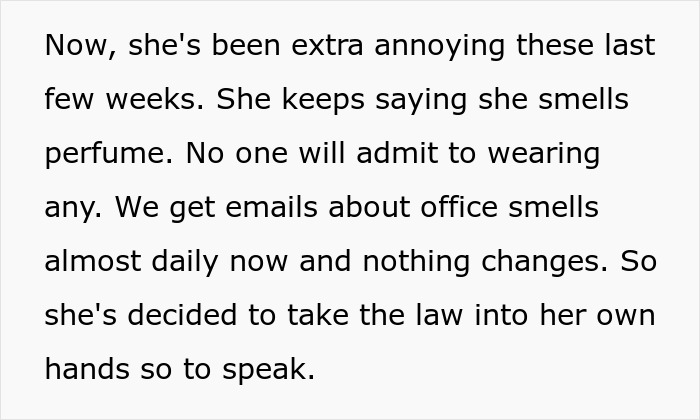 Company Is “Scent Free Zone” Due To Hypochondriac Coworker, Lady Gets In Trouble Due To Hand Soap Company Is “Scent Free Zone” Due To Hypochondriac Coworker, Lady Gets In Trouble Due To Hand Soap