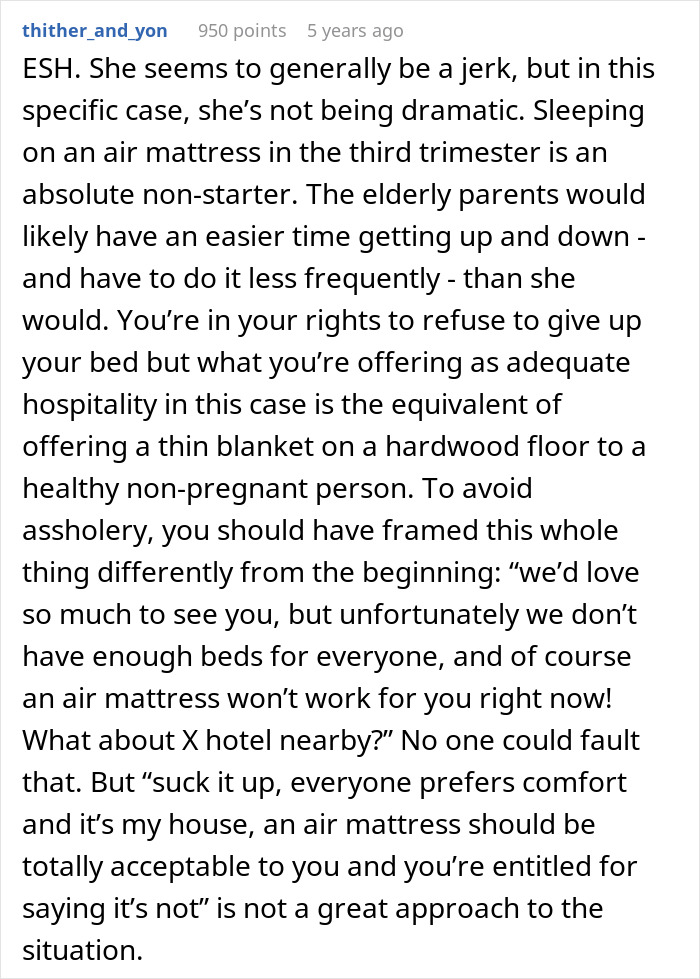 Entitled Pregnant SIL Turns Down Air Mattress, Demands Couple’s Room Instead, They’re Stunned Entitled Pregnant SIL Turns Down Air Mattress, Demands Couple’s Room Instead, They’re Stunned