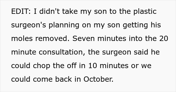 Mom Outraged As Dad Approves 12YO Son’s Mole Removal Without Asking, Calls It Cosmetic Surgery Mom Outraged As Dad Approves 12YO Son’s Mole Removal Without Asking, Calls It Cosmetic Surgery