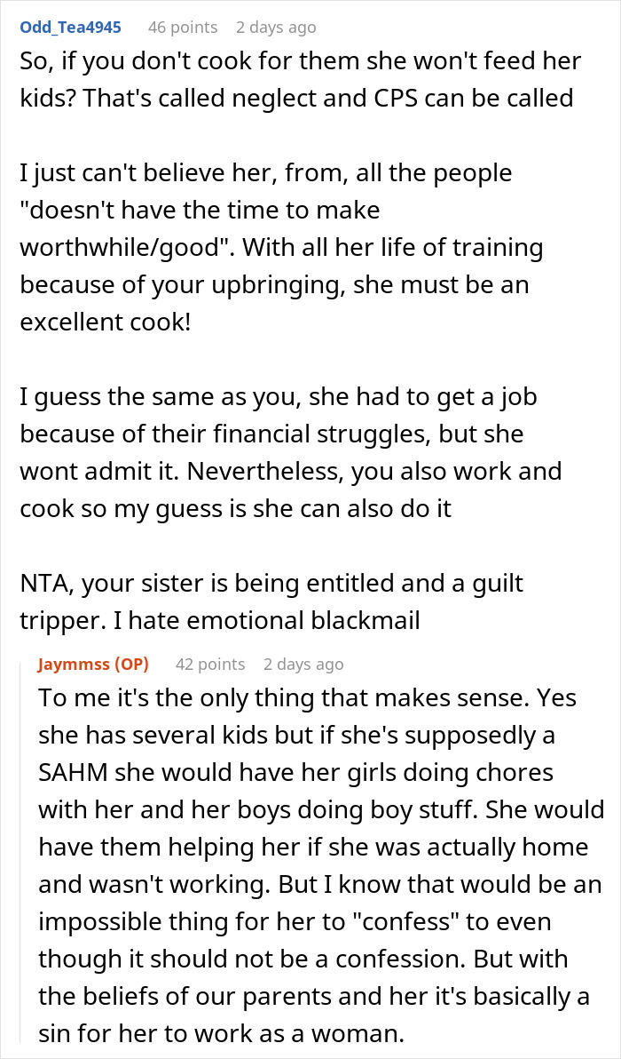 Trad Wife Mocks Brother For Doing “Womanly” Things, Loses It When He Won’t Cook For Her Hungry Kids Trad Wife Mocks Brother For Doing “Womanly” Things, Loses It When He Won’t Cook For Her Hungry Kids