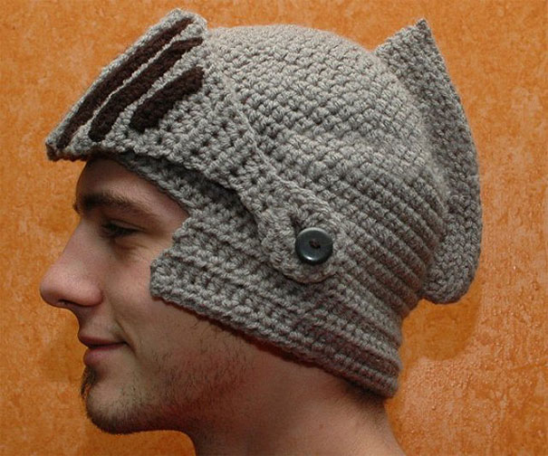Crocheted Knight’s Helmet Cap Crocheted Knight’s Helmet Cap
