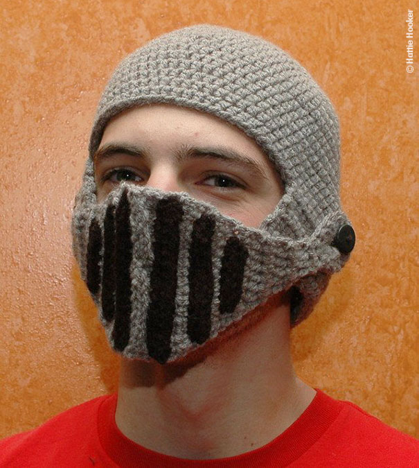 Crocheted Knight’s Helmet Cap Crocheted Knight’s Helmet Cap