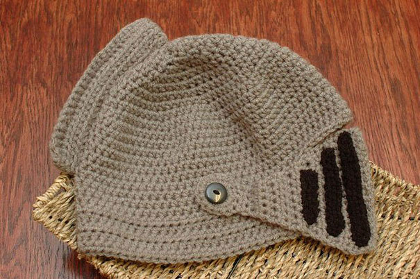 Crocheted Knight’s Helmet Cap Crocheted Knight’s Helmet Cap