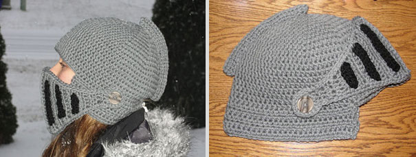 Crocheted Knight’s Helmet Cap Crocheted Knight’s Helmet Cap