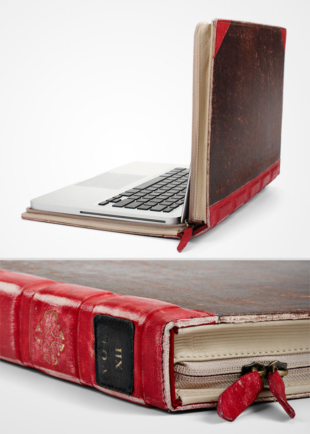 Old Leather Book Laptop Case Old Leather Book Laptop Case