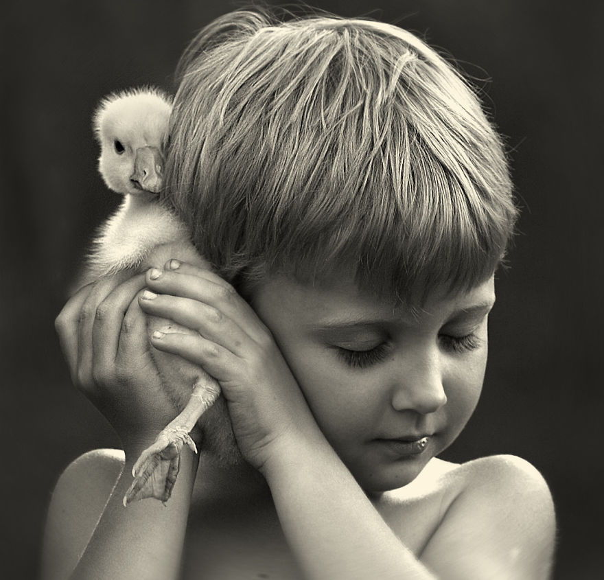 Russian Mother Takes Magical Pictures of Her Two Kids With Animals On Her Farm Russian Mother Takes Magical Pictures of Her Two Kids With Animals On Her Farm