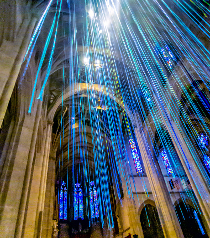 Artist Hangs 20 Miles Of Multicolored Ribbon Inside Grace Cathedral