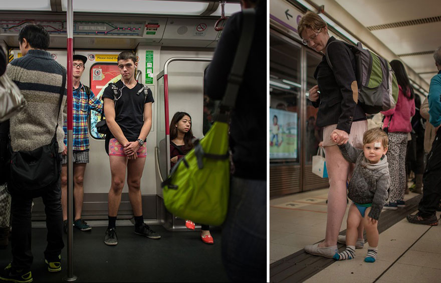 Pantless Commuters from Around The Globe Flood Subways on No Pants Day 2014 Pantless Commuters from Around The Globe Flood Subways on No Pants Day 2014
