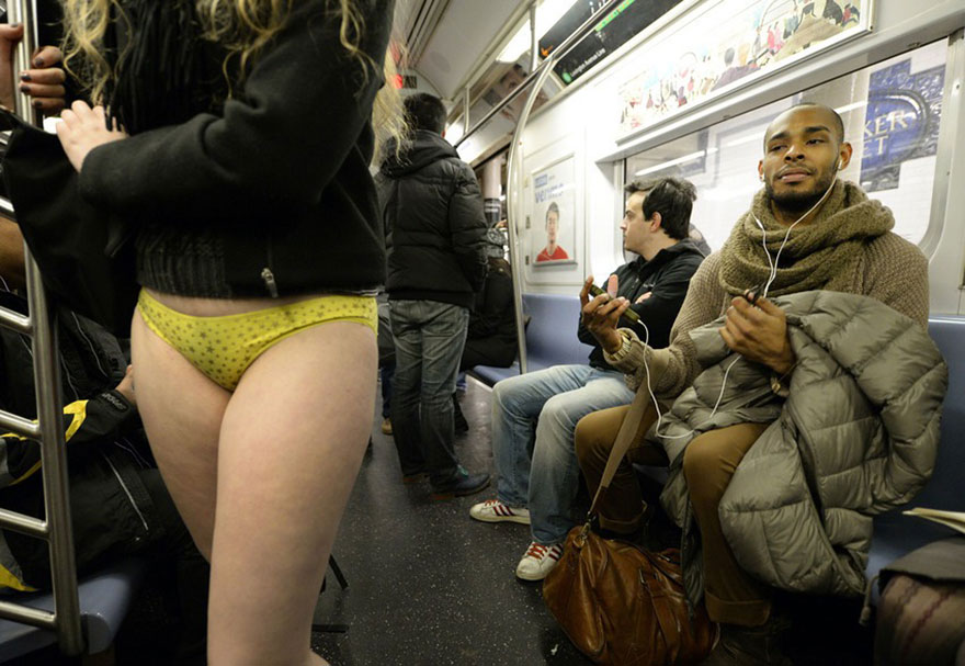 Pantless Commuters from Around The Globe Flood Subways on No Pants Day 2014 Pantless Commuters from Around The Globe Flood Subways on No Pants Day 2014