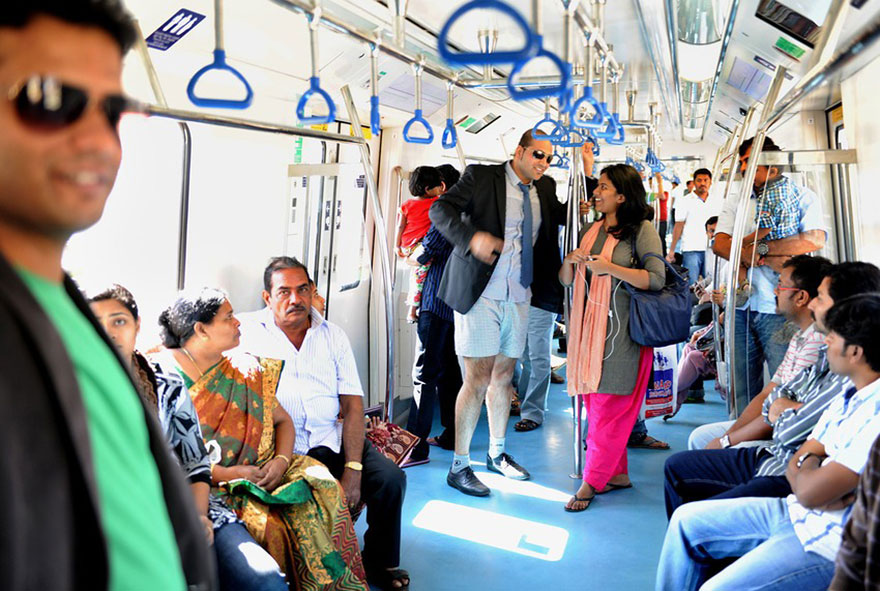 Pantless Commuters from Around The Globe Flood Subways on No Pants Day 2014 Pantless Commuters from Around The Globe Flood Subways on No Pants Day 2014