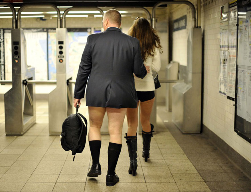 Pantless Commuters from Around The Globe Flood Subways on No Pants Day 2014 Pantless Commuters from Around The Globe Flood Subways on No Pants Day 2014