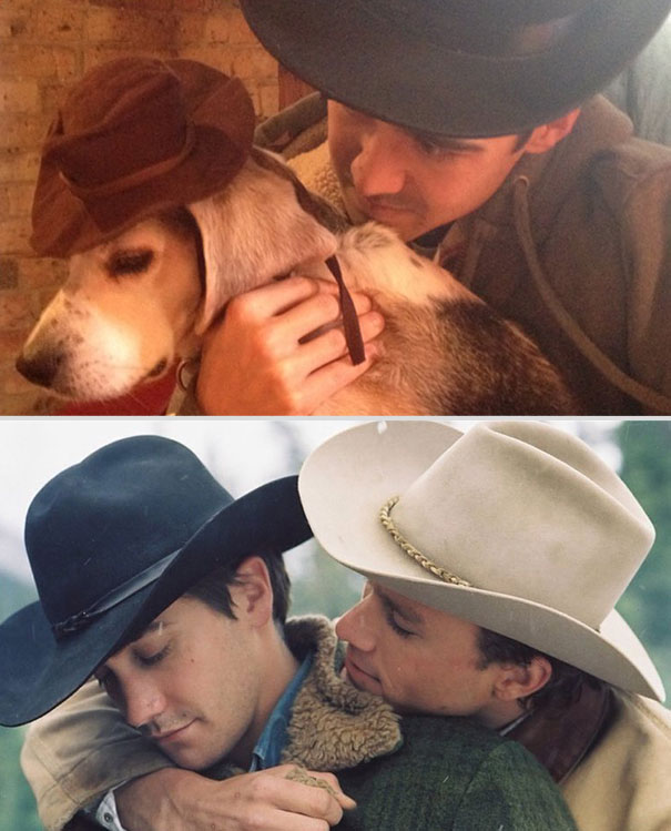 Guy Re-Enacts Famous Movie Scenes With His Boss’s Dog Guy Re-Enacts Famous Movie Scenes With His Boss’s Dog