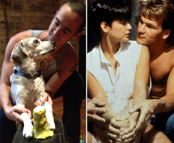 Guy Re-Enacts Famous Movie Scenes With His Boss’s Dog Guy Re-Enacts Famous Movie Scenes With His Boss’s Dog