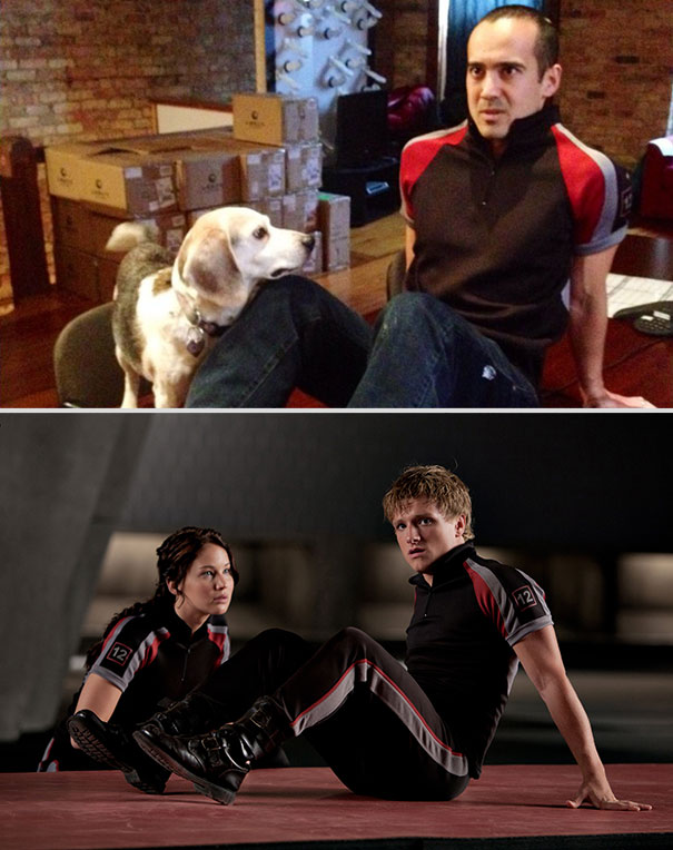 Guy Re-Enacts Famous Movie Scenes With His Boss’s Dog Guy Re-Enacts Famous Movie Scenes With His Boss’s Dog