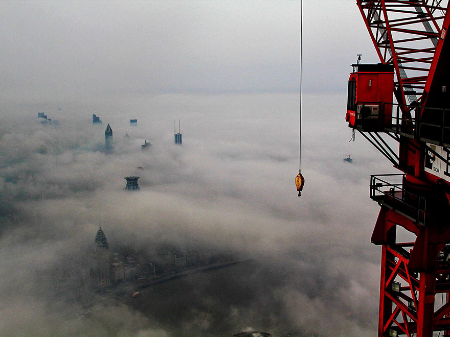 Crane Operator Takes Breathtaking Photos of Shanghai From 2,000 Feet High