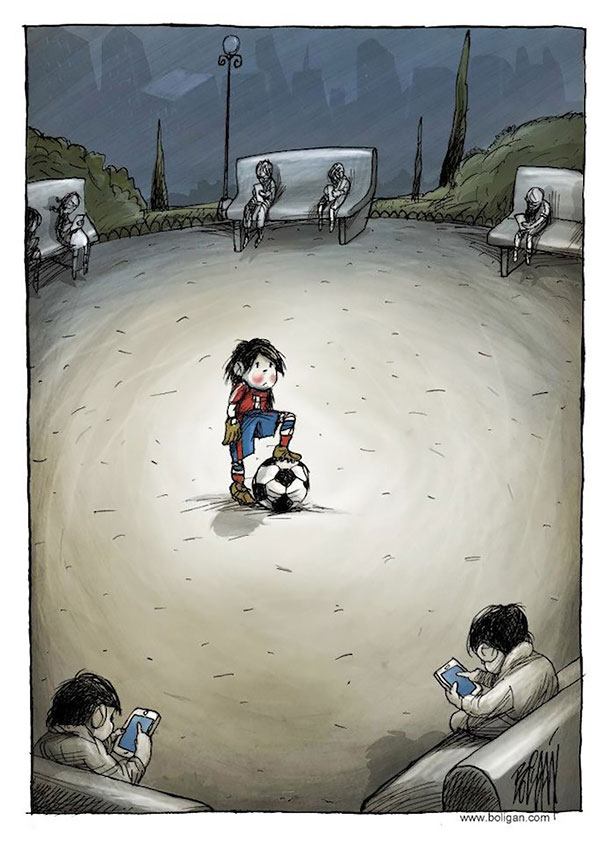 Our Problems and Flaws Turned Into Cartoons by Angel Boligan