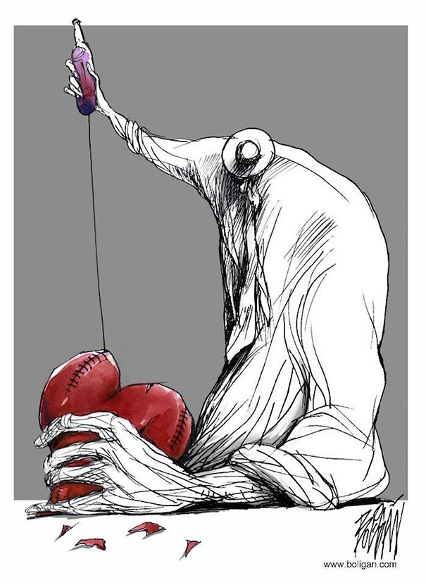 Our Problems and Flaws Turned Into Cartoons by Angel Boligan