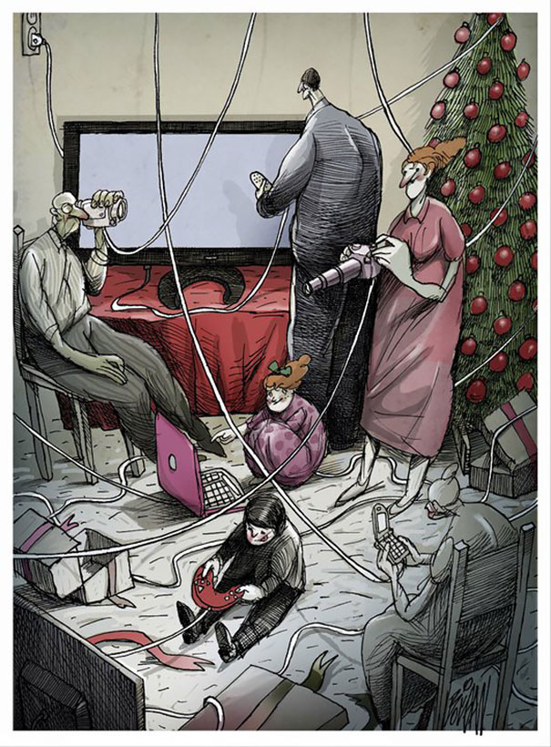 Our Problems and Flaws Turned Into Cartoons by Angel Boligan