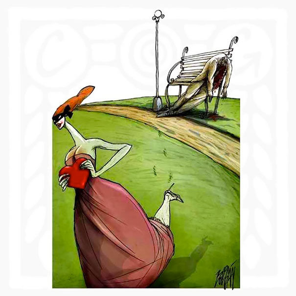 Our Problems and Flaws Turned Into Cartoons by Angel Boligan