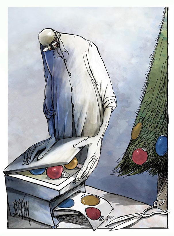 Our Problems and Flaws Turned Into Cartoons by Angel Boligan