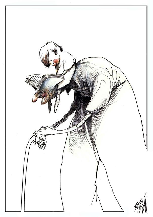 Our Problems and Flaws Turned Into Cartoons by Angel Boligan