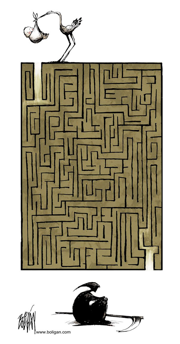 Our Problems and Flaws Turned Into Cartoons by Angel Boligan