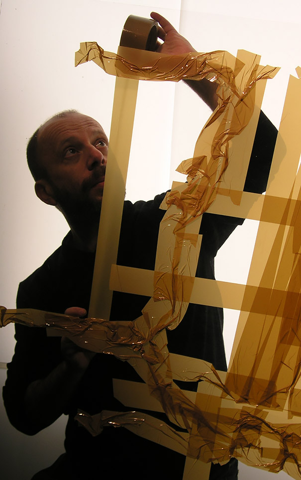 Artist Creates Beautiful Art Using Nothing But Packing Tape Artist Creates Beautiful Art Using Nothing But Packing Tape