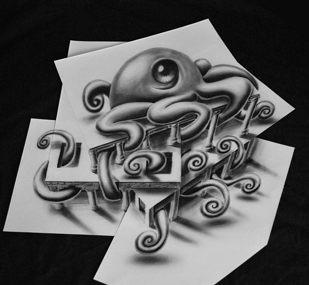 New 3D Pencil Drawings by Ramon Bruin