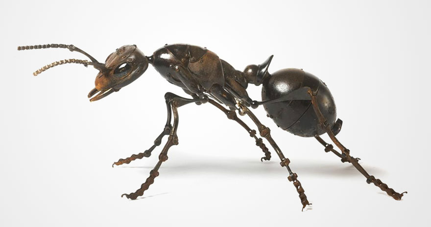Artist Creates Amazing Insect Sculptures Using Nothing But Old Car Parts and Scrap Metal Artist Creates Amazing Insect Sculptures Using Nothing But Old Car Parts and Scrap Metal
