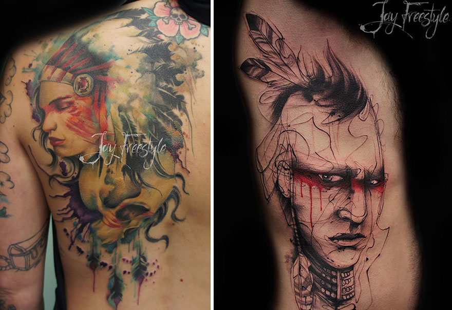 Tattoo Artist Creates Impressive Freehand Tattoos On The Spot Without Any Sketches Tattoo Artist Creates Impressive Freehand Tattoos On The Spot Without Any Sketches