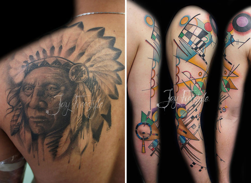 Tattoo Artist Creates Impressive Freehand Tattoos On The Spot Without Any Sketches Tattoo Artist Creates Impressive Freehand Tattoos On The Spot Without Any Sketches