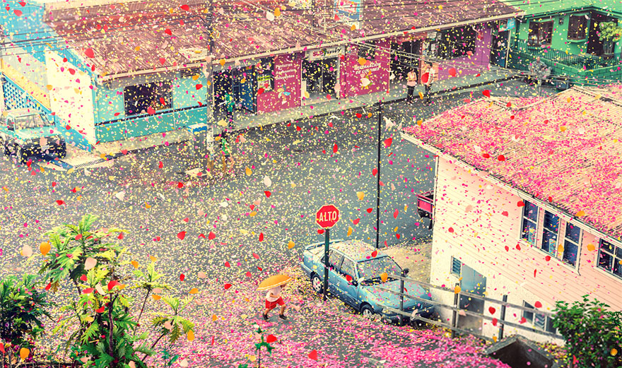 8 Million Flower Petals Rain Down On A Village In Costa Rica 8 Million Flower Petals Rain Down On A Village In Costa Rica