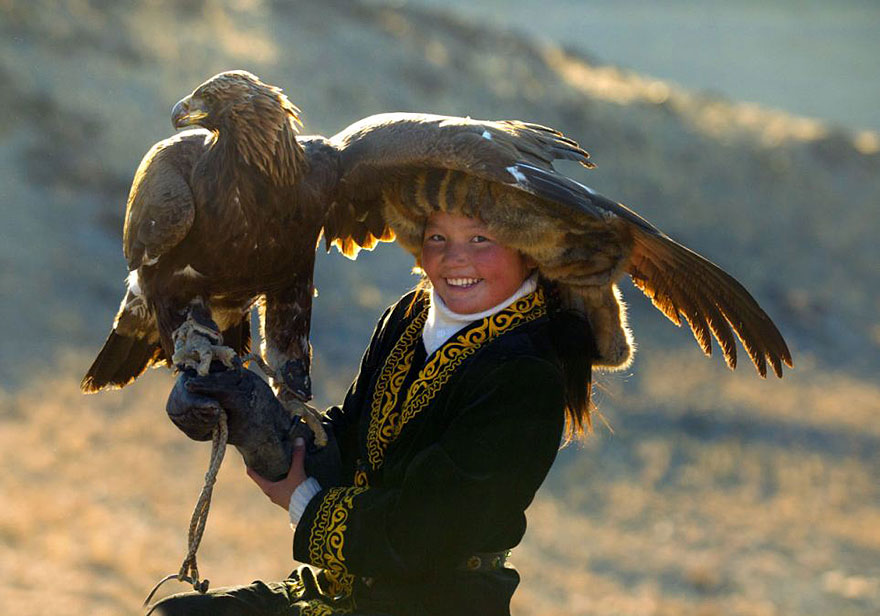 13-Year-Old Kazakh Girl Trained To Become Eagle Hunter 13-Year-Old Kazakh Girl Trained To Become Eagle Hunter