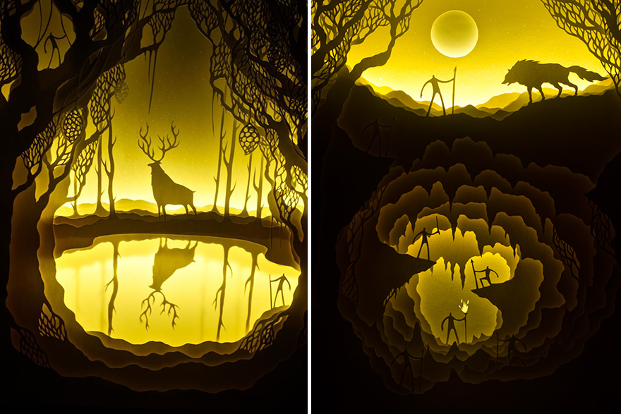 Fairytales Come To Life In Papercut Light Boxes by Hari &#038; Deepti