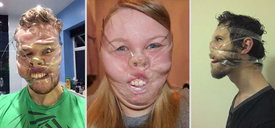Scotch Tape Selfies: Newest Trend Of Distorting Faces With Tape Goes Viral On Facebook Scotch Tape Selfies: Newest Trend Of Distorting Faces With Tape Goes Viral On Facebook