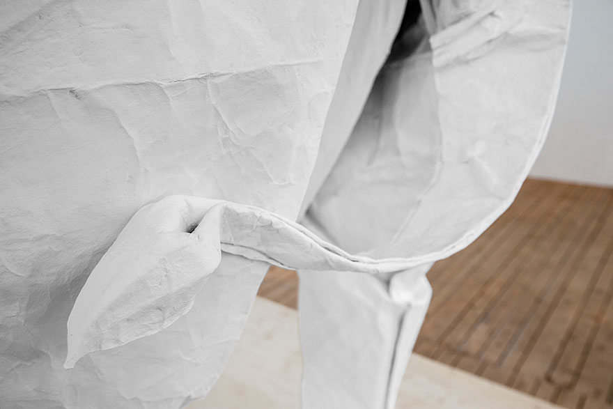 Artist Folds Life-Sized Elephant Out Of Single Massive 50 x 50 ft Sheet Of Paper