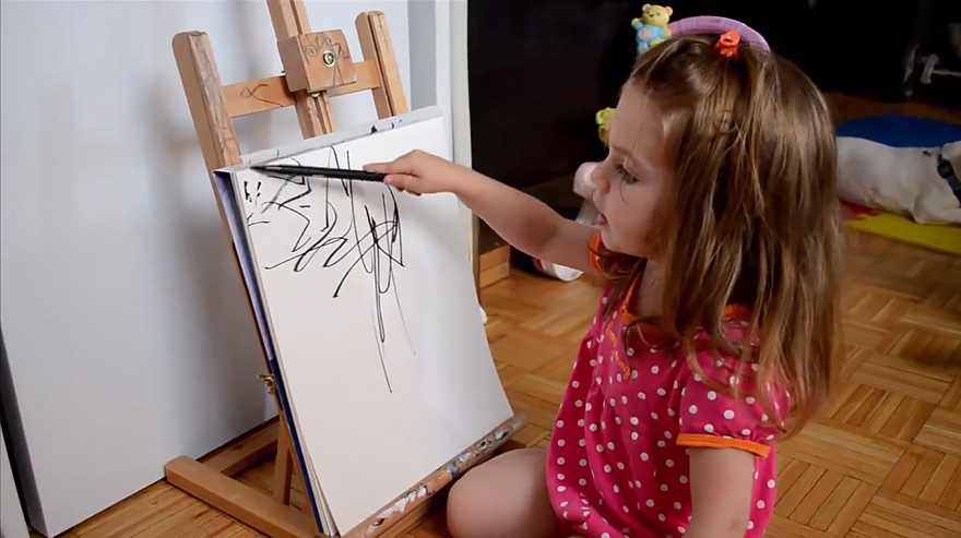 Artist Turns Her 2-Year-Old&#8217;s Sketches Into Paintings