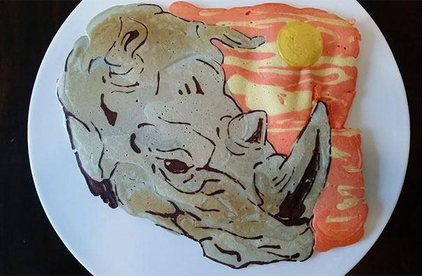 Dad Makes Colorful Artistic Pancakes For His Kid