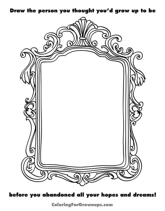 Coloring Book For Grown-Ups Mocks Adult Life