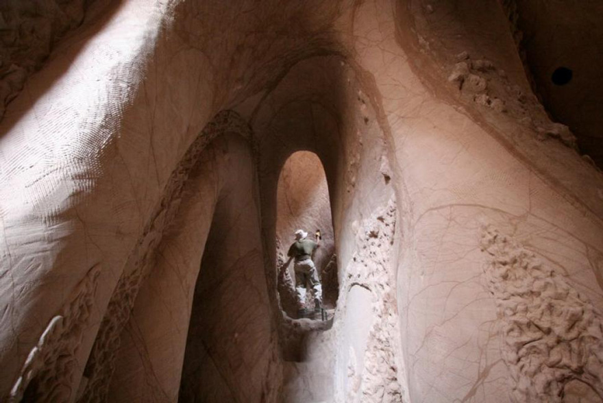 This Artist Spent 10 Years Carving A Giant Cave &#8211; Alone With His Dog