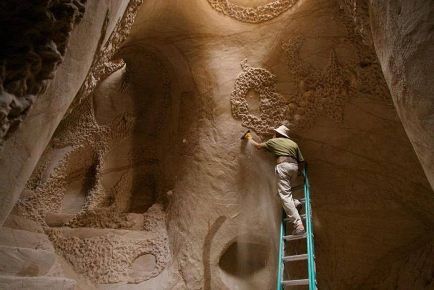 This Artist Spent 10 Years Carving A Giant Cave &#8211; Alone With His Dog
