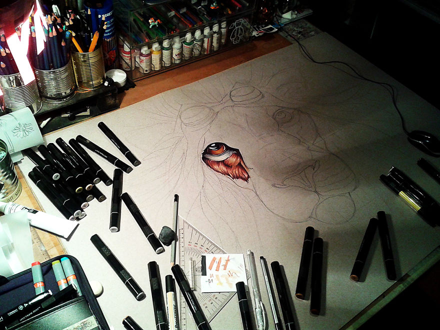 Steampunk Lion: Step By Step From A Blank Page To The Complete Drawing