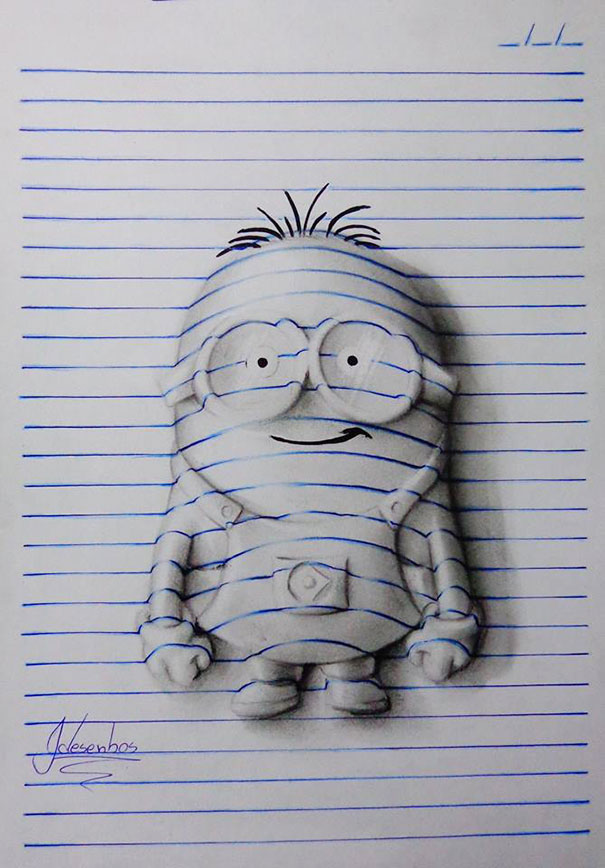 15-Year-Old Artist Creates Awesome 3D Notebook Drawings